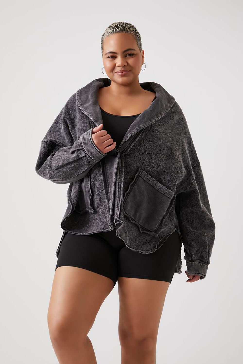 Plus Size French Terry Shacket
