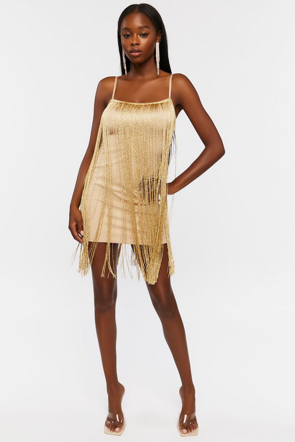 Gold Fringe Cami Dress - Online Womens Clothing Boutique