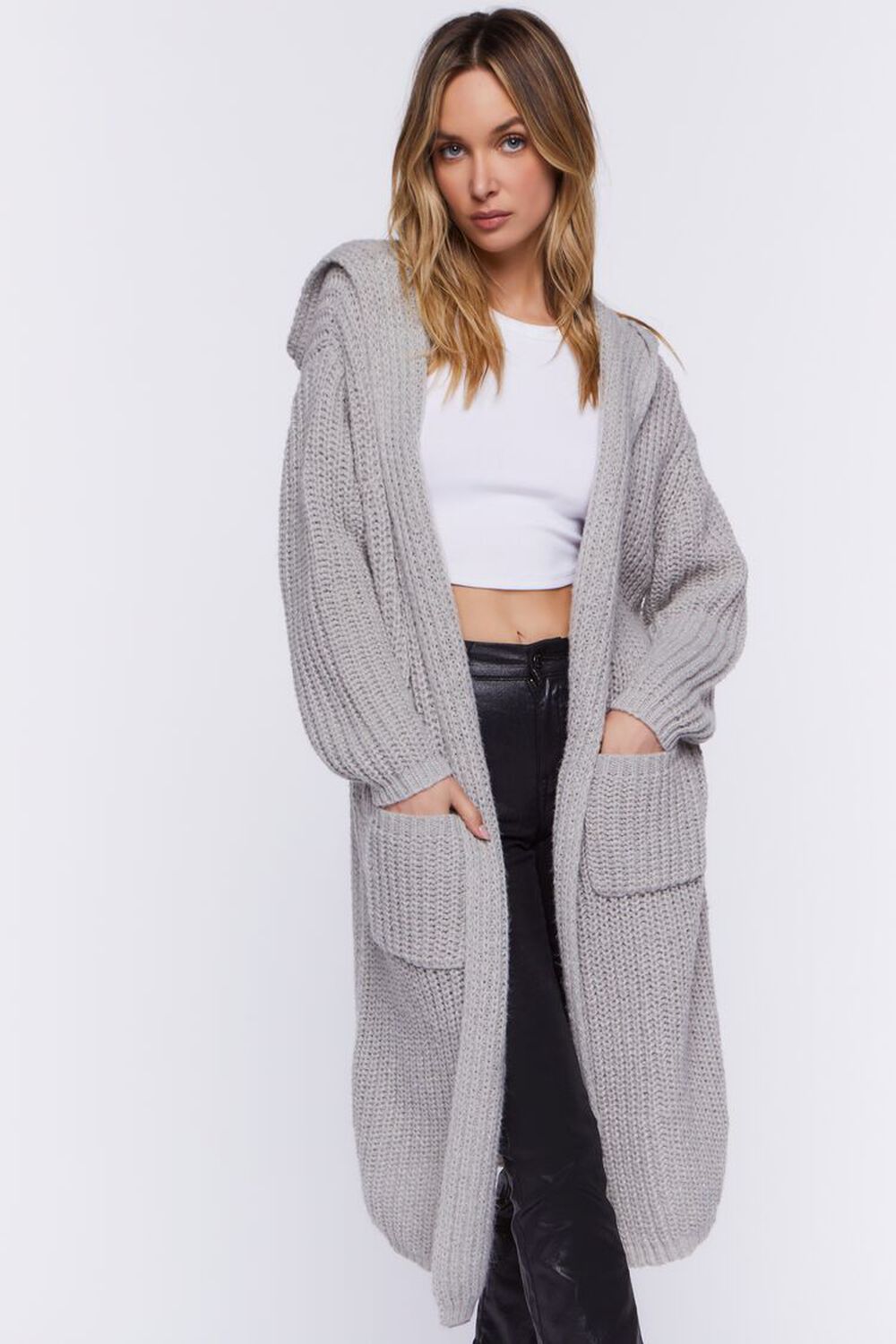 Hooded Duster Cardigan Sweater