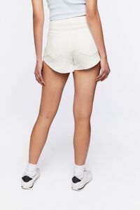 WHITE Twill Curved-Hem Shorts, image 4