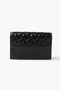 BLACK Quilted Faux Leather Crossbody Bag, image 2