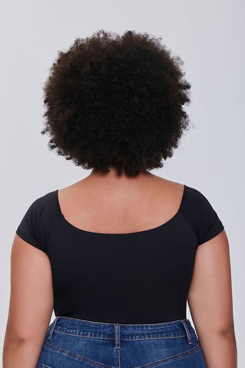 BLACK Plus Size Cutout Bodysuit, image 3