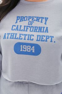 HEATHER GREY/BLUE Plus Size Property of California Pullover, image 5