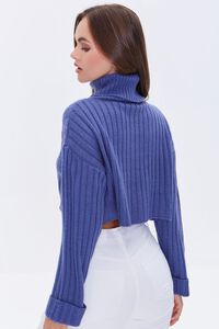 BLUE Ribbed Turtleneck Sweater, image 3