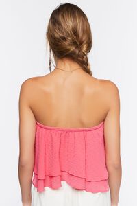 CORAL Strapless Clip Dot Crop Top, image 3
