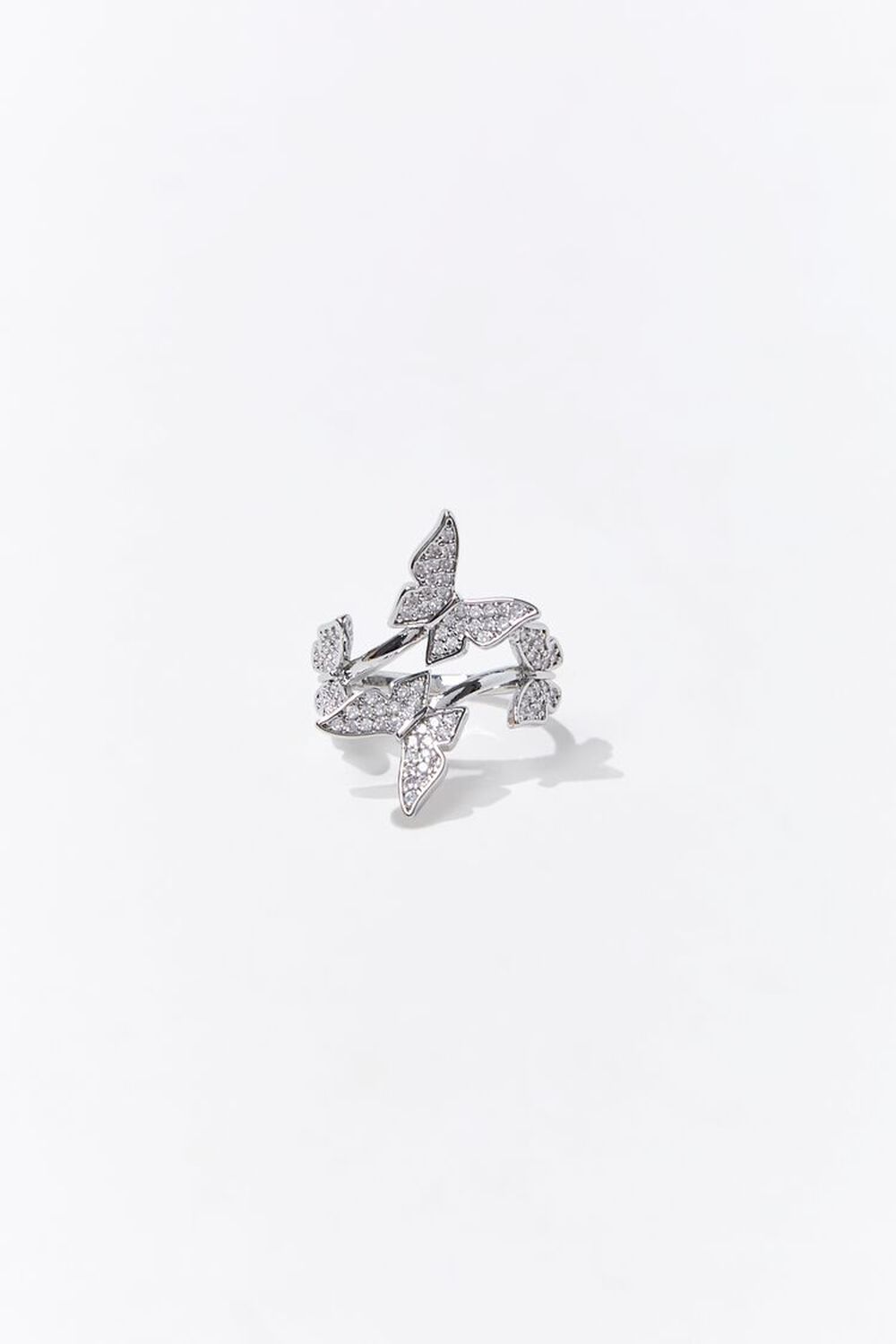 SILVER Butterfly Charm Cocktail Ring, image 1