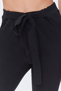 BLACK Belted Tie-Waist Pants, image 5