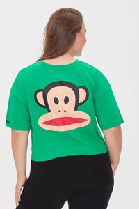 GREEN/MULTI Plus Size Paul Frank Cropped Tee, image 3