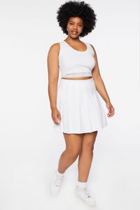 WHITE Plus Size Mini Tennis Skirt, image 5
