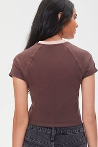 BROWN/MULTI Teach Peace Graphic Cropped Tee, image 3