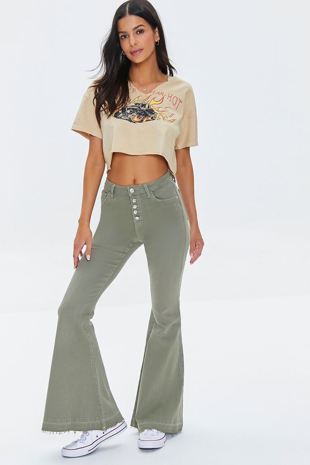 OLIVE Long High-Rise Flare Jeans, image 1