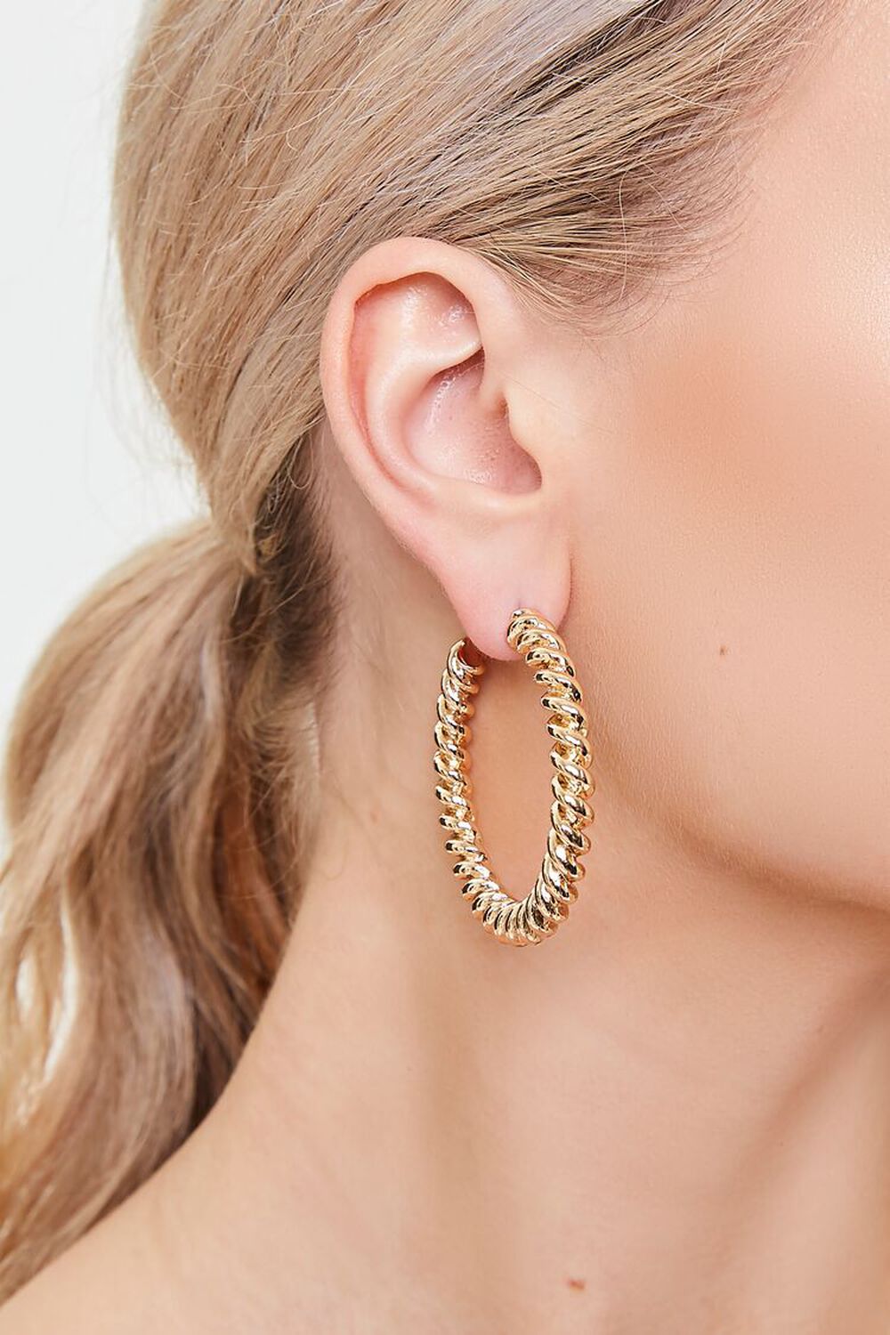 GOLD Twisted Hoop Earrings, image 1