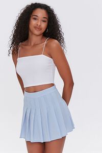 BLUE/MULTI Plaid Pleated Mini Skirt, image 1