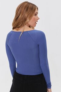 DUSTY BLUE Tiered Ruched Form-Fitting Top, image 3