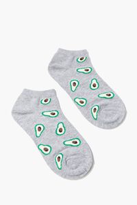 HEATHER GREY/MULTI Avocado Graphic Ankle Socks, image 2
