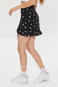 BLACK/MULTI Floral Print Mini Skirt, image 3