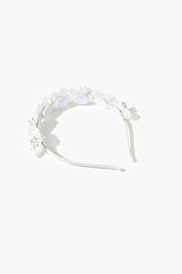 WHITE Floral Embellished Headband, image 2