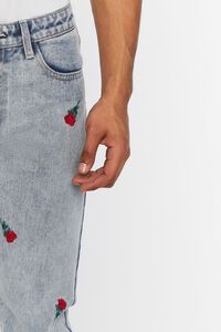 LIGHT DENIM Rose Embroidered Slim-Fit Jeans, image 4