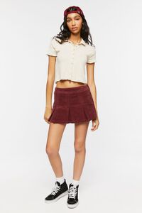 MERLOT Pleated Corduroy Mini Skirt, image 5