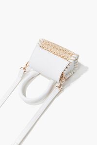 WHITE Basketwoven Mini Crossbody Bag, image 3