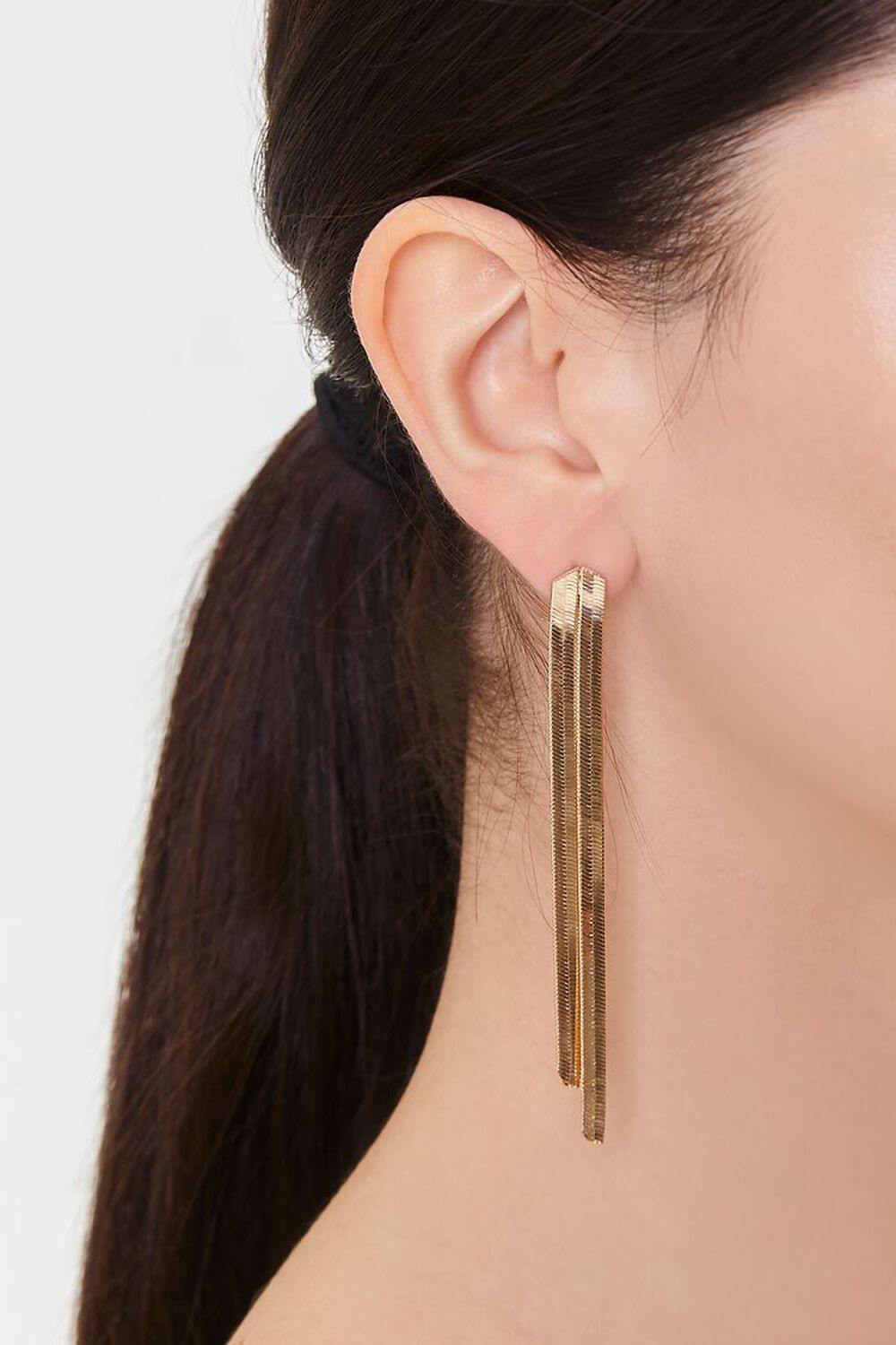 GOLD Snake Chain Drop Earrings, image 1