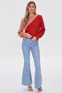 ROSE/MULTI Colorblock Ribbed-Trim Sweater, image 4