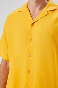 GOLD Cuban Collar Linen-Blend Shirt, image 6