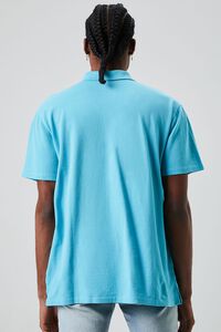 TEAL Embroidered Crest Polo Shirt, image 3