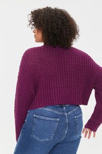 PURPLE Plus Size Open-Knit Sweater, image 3