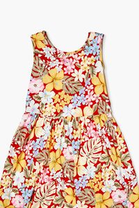 RED/MULTI Girls Floral Print Dress (Kids), image 3