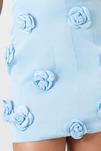 SKY BLUE Satin Rosette Sweetheart Mini Dress, image 5