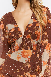BROWN/MULTI Patchwork Print Maxi Dress, image 5