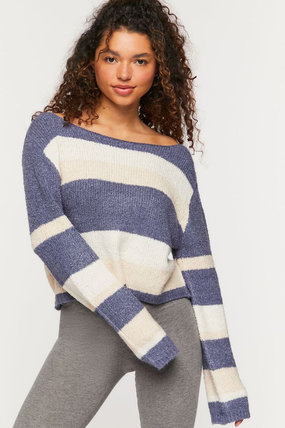 PINK/MULTI Striped Boat Neck Sweater, image 2