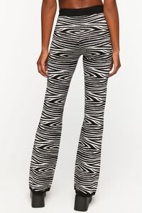 BLACK/WHITE Zebra Print Flare Pants, image 4