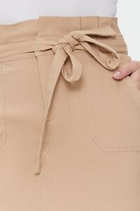 KHAKI Belted Paperbag Mini Skirt, image 6