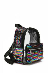 Rainbow Sequin Transparent Backpack, image 2