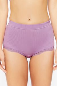 LILAC Seamless Lace-Trim Shortie Panties, image 2
