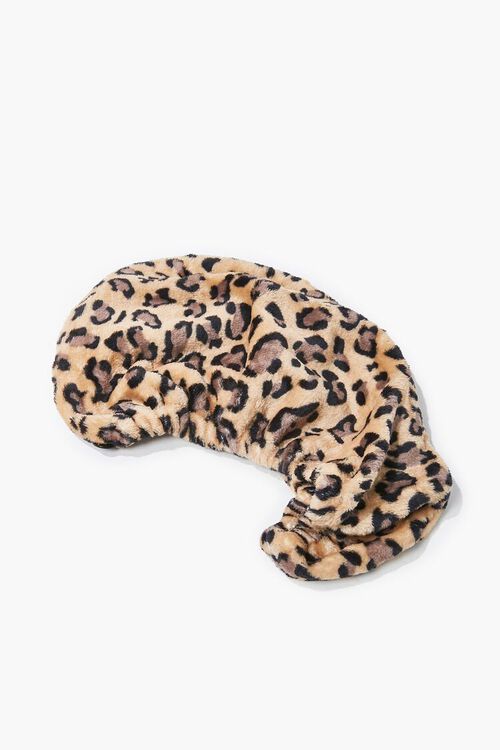 BROWN/MULTI Leopard Print Hair Towel, image 2