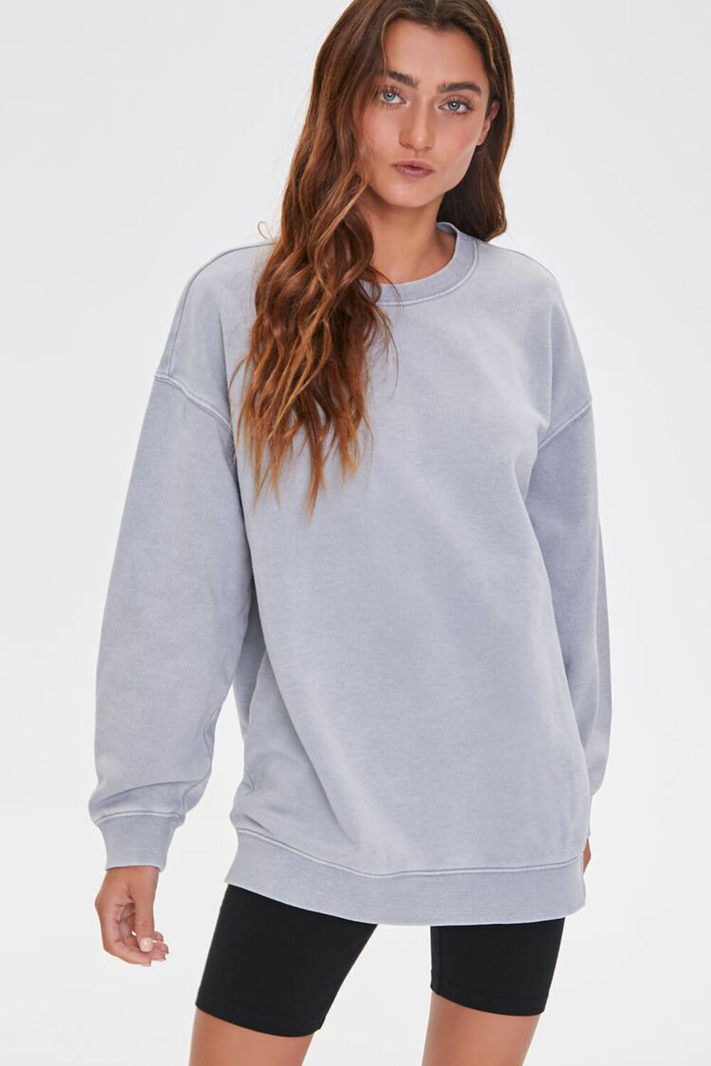 GREY Oversized Fleece Sweatshirt, image 1