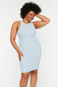 SKY BLUE Plus Size Sleeveless Bodycon Mini Dress, image 1