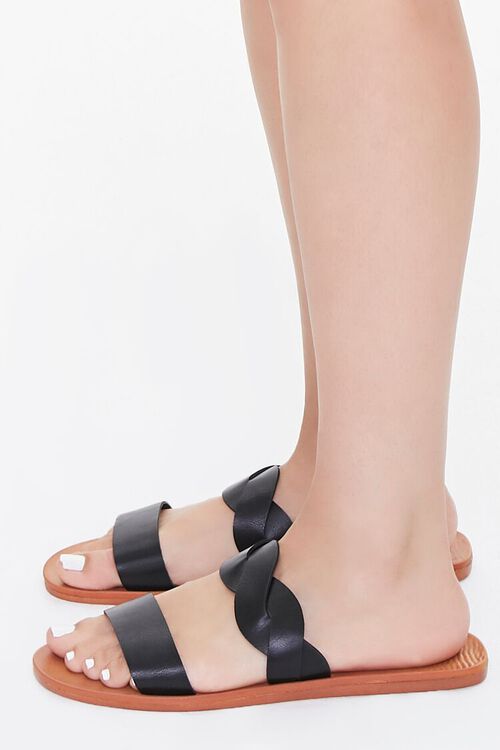 BLACK Twisted Dual-Strap Sandals, image 2