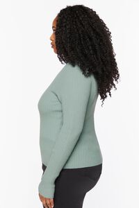 STONE BLUE Plus Size Sweater-Knit Turtleneck Top, image 2