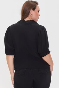 BLACK Plus Size Ruffle-Trim Shirt, image 3
