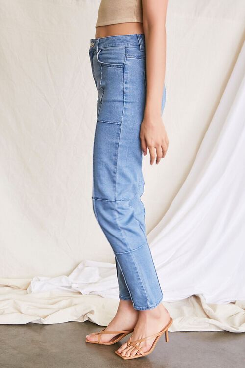 DENIM WASHED Grid Print Ankle-Cut Skinny Jeans, image 3
