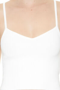 WHITE Sweater-Knit Cropped Cami, image 5