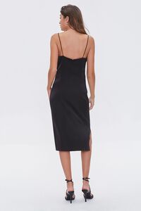 BLACK Satin Cowl-Neck Slip Dress, image 4