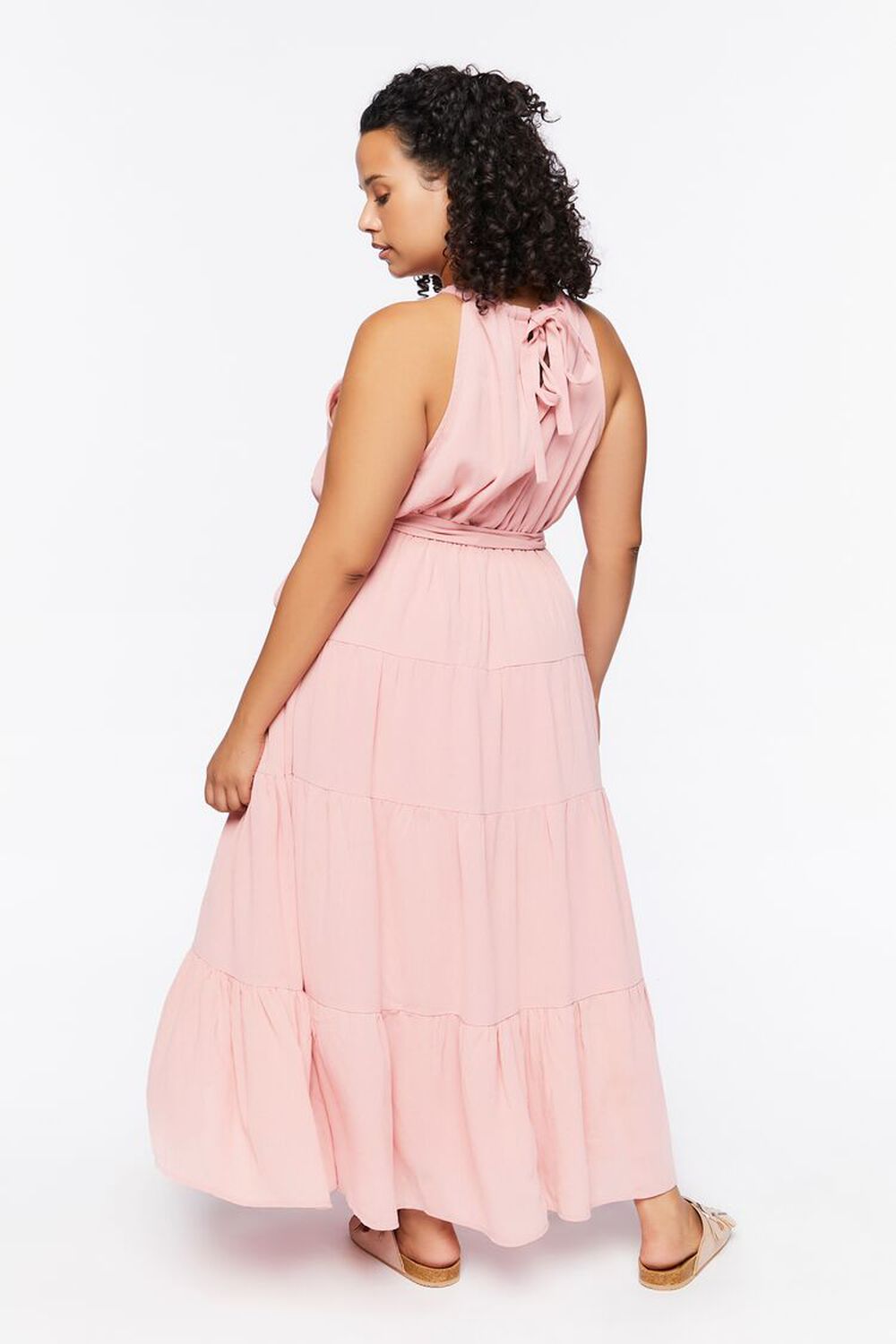 ROSE Plus Size Belted Maxi Dress, image 3