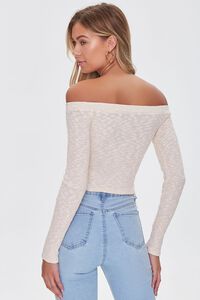 CREAM Ribbed Off-the-Shoulder Top, image 3