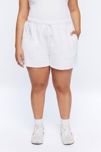 WHITE Plus Size Drawstring Shorts, image 2