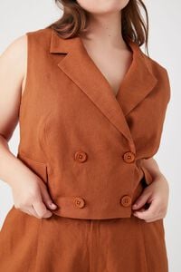 CLAY Plus Size Linen-Blend Notched Vest, image 5